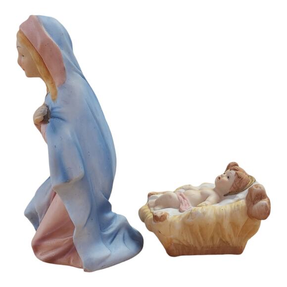 Vintage 2pc Mary Jesus Homco Taiwan Nativity Christmas Holiday Replacement Set - Picture 4 of 7
